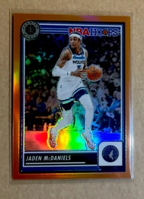 2023-24 Panini NBA Hoops Jaden McDaniels 192/299 Orange Prizm Premium Stock #128 - Image 1 of 3