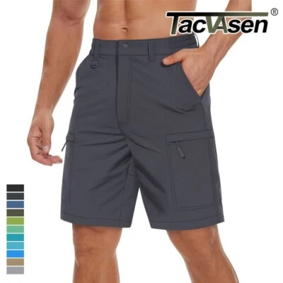 Pantalones Cortos de Carga de Senderismo para Hombres 5 Bolsillos Secado Rápido Exterior Pesca Informal Trabajo Pantalones Cortos Foto 1 de 4