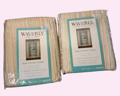 Waverly Home Classics Barra Panel Bolsillo Crema Cortina 42" Ancho x 84" Largo Poliéster Foto 1 de 4