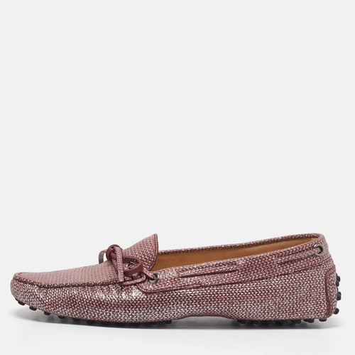 TOD’S Mocassini slip on Tod's viola glitter e pelle taglia 38