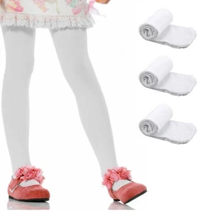 3 Children Girls Pantyhose Kids Tights Footed Ballet Stockings Dance White Small - Picture 1 of 1