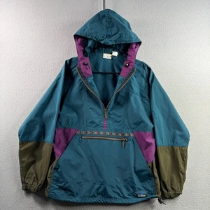 Vintage LL Bean Jacket Womens Small Blue Anorak Parka Windbreaker 90s USA Made - Picture 1 of 13