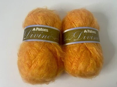 Patons Divine Yarn Color Orange 2 Skeins Acrylic Mohair Blend - Image 1 of 3