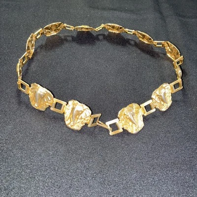 Correa de cinturón de eslabones de cadena de elefante vintage de los 80 tono dorado 26” de largo ajustable safari Foto 1 de 4