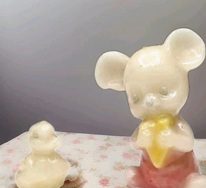 Vintage Mouse Candle / Duck Candle Molded Wax Animal Shape Candles Rare Bday - Picture 1 of 7