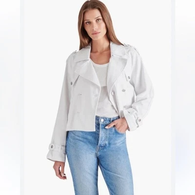 Jaqueta jeans feminina Steve Madden chique branca Sirus tamanho XL - Imagem 1 de 4