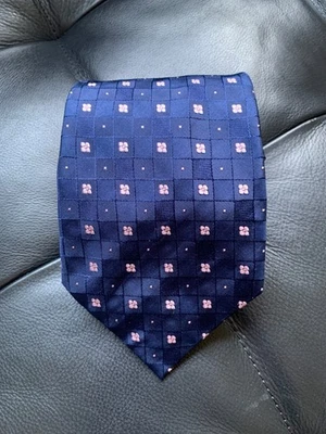 Perry Ellis портфолио шелк галстук синий w/розовые цветы 4 «x 57,5» - Изображение 1 из 4