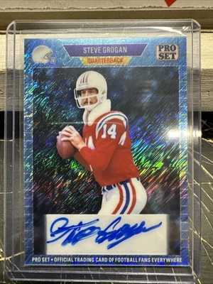 2024 Leaf Steve Grogan  Pro Set Auto 12/20 Blue Patriots - Image 1 of 3