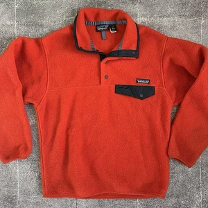 Men's Vintage 90's Patagonia Synchilla USA Red Snap T Fleece Bomber Jacket Sz S - Picture 1 of 4