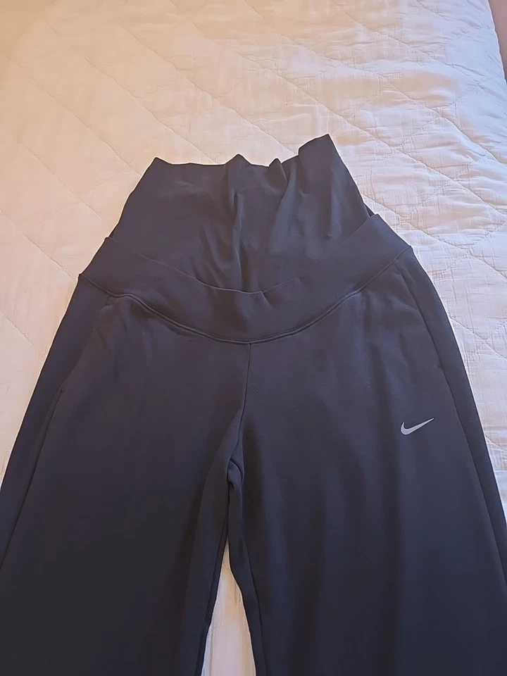 NWT Nike Women' s Maternity One French Terry Pants Black Swatpants Small - Image 1 of 4