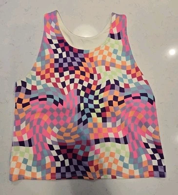 Athletic Works Womens Training Tank Size XXL 18 Geometric Checkered Colorful - Image 1 of 4