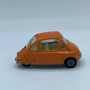 Vintage Original Corgi Toys #233 Orange Heinkel 1 Bubble Economy Car Diecast - Picture 1 of 8
