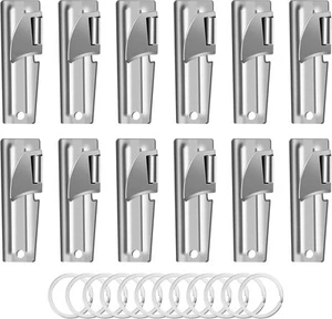 12 Pieces Military Can Opener, P51 Can Opener Military With Key Rings, Stainless - Picture 1 of 12