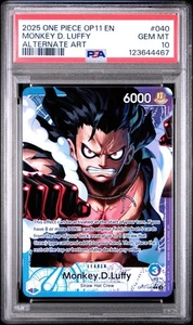 2025 ONE PIECE OP11 040 MONKEY D. LUFFY ALTERNATE ART PSA 10 GEM MINT - Picture 1 of 2