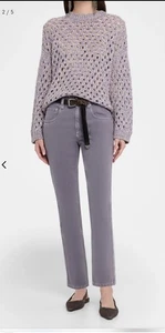Brunello Cucinelli Mid-rise Straight Leg Denim Pants Jeans Lavender Sz S New - Picture 1 of 4