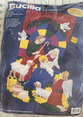 RARO c1998 Bucilla NATIVIDAD Jumbo 28” Fieltro Medias Kit 83959 Nuevo Sellado Foto 1 de 4