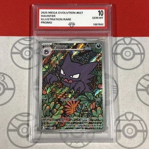 Graded 10 Haunter 027 2025 Mega Evolution Illustration Rare Promo GM10 PFL - Bild 1 von 2