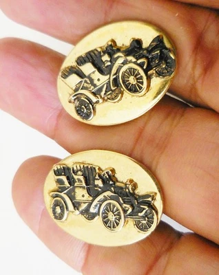 GEMELOS VINTAGE TONO DORADO DISEÑO COCHES VINTAGE Foto 1 de 4