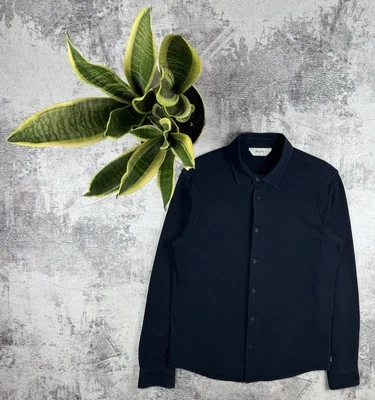 Camisa en Blanco Vintage Z Zegna Azul Lujo Mediana Clásica Manga Larga Lujo Botón Foto 1 de 4