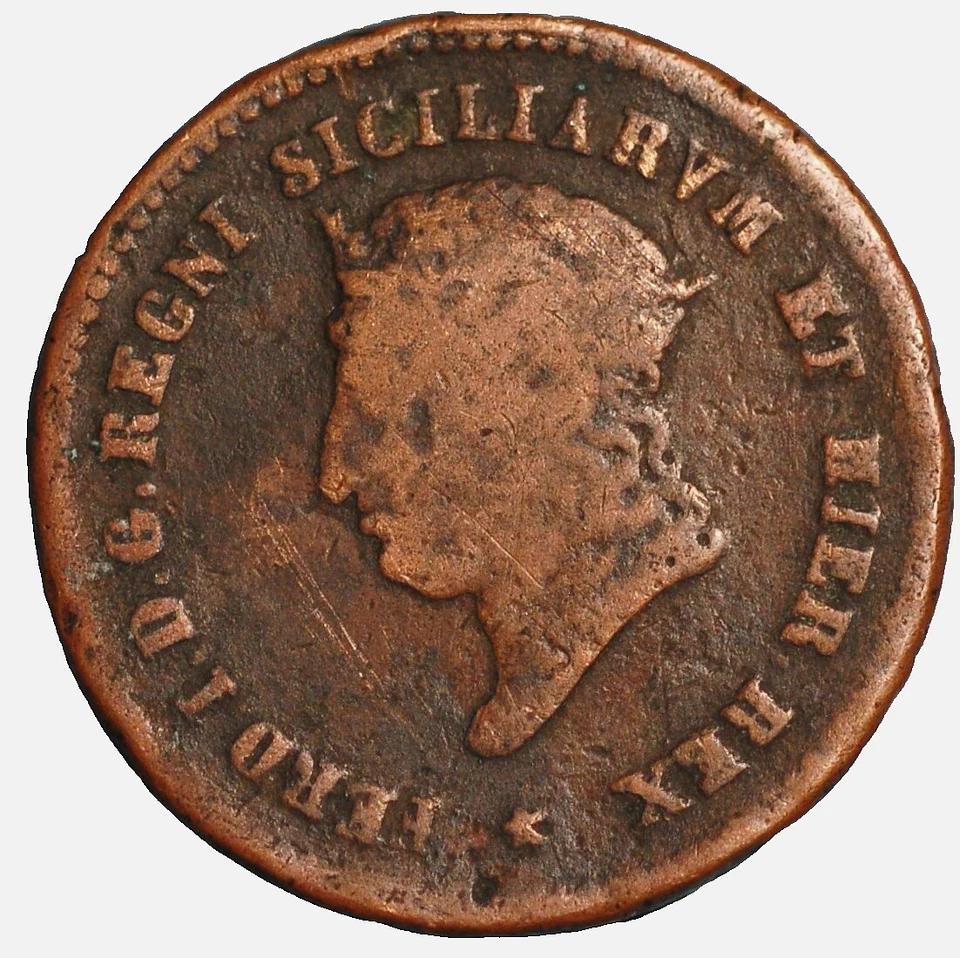 Italian States NAPLES 5 Tornesi 1819 Ferdinando I KM# 289 - Image 1 of 2