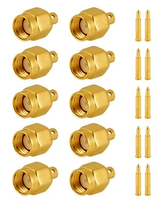 Conector de soldadura macho SMA de 10 piezas para RG405 .086" RF semirrígido... Foto 1 de 4