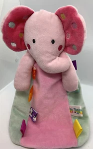 Taggies rosa grüner Elefant 12 Zoll Plüsch Lovey, geschlossener Beutel - Bild 1 von 5