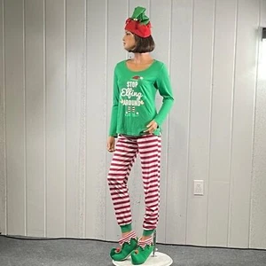 *Christmas Elf Sleepwear Pajamas with hat Sz XS - Picture 1 of 12