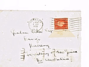 UK 1938 2d cover to Benji, Kavieng PNG - Picture 1 of 2