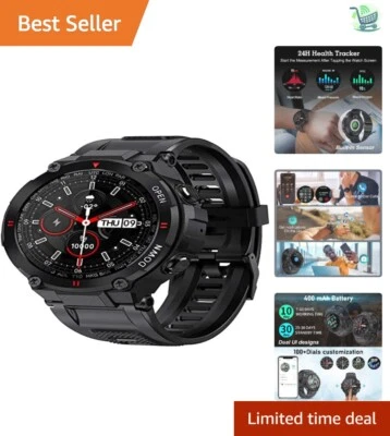 Rugged 1.3" HD Display Tactical Smartwatch - Bluetooth Calling & Fitness Tracker - Image 1 of 4