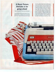 Printanzeige Royal Futura Schreibmaschine 1960 2-seitig 2-teiliges Magazin je 10,5"x13,5" - Bild 1 von 2