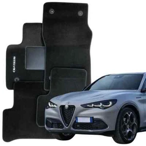 TAPPETINI TAPPETI AUTO CON LOGO COMPATIBILI CON ALFA ROMEO STELVIO IN MOQUETTE - Imagen 1 de 10