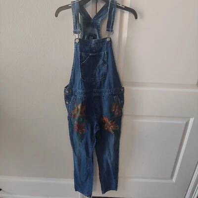 Mono con tirantes Gap para mujer XS azul jean denim bolsillos lavado medio Foto 1 de 4