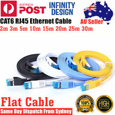 2/5/10/15/20/30m Cat6 RJ45 Flat Ethernet Cable Internet LANs Network Cord Router