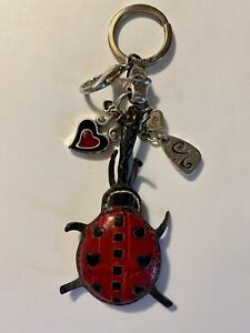 Brighton Leather Ladybug Heart Key Fob 