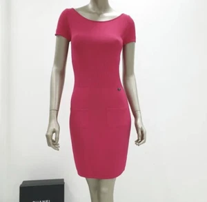 Chanel 2010 Pink Knit Midi Sweater Dress Sz.36 - Picture 1 of 8