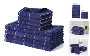 Kitchen Towels and Dishcloths Set, Four Dish Towels 16x26 Inches, Four - Picture 1 of 8