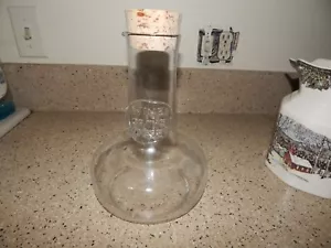 WINE OF THE HOUSE GLASS DECANTER BOTTLE SERVE STOPPER GREAT! 9" VINTAGE? - Picture 1 of 3