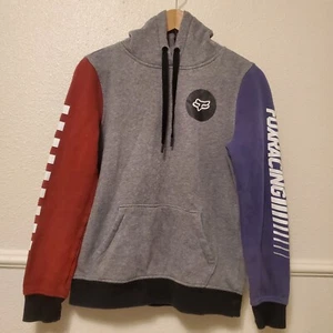 Sudadera con capucha para mujer Fox Racing lado alto gris rojo azul talla XS - Imagen 1 de 13