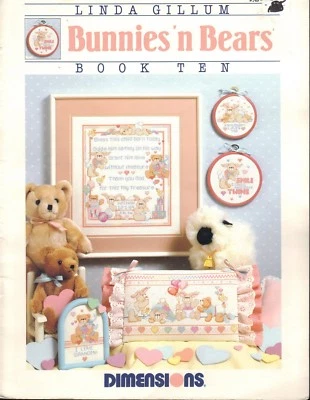 Bunnies N Bears Book 10 Linda Gillen Cross Stitch Patterns Projects Crafts - Image 1 of 3