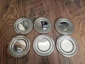 Vintage Set Of 6 Metal Saucers Made In Italy - Picture 1 of 5