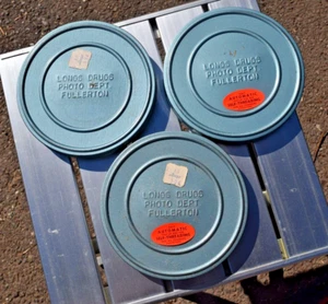LOT of 3 Vintage 8mm Reels & Tins Longs Drugs Fullerton, CA  Remarkably Clean - Picture 1 of 4