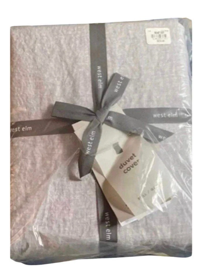 Capa de edredom West Elm Pottery Barn linho belga lilás mesclado tamanho QN NOVA ESGOTADA - Imagem 1 de 3