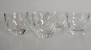 Vintage Indiana Glass Swirl Optic Clear Glasses set of 5 Lowball or Juice Glass - Picture 1 of 8
