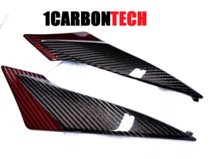 2011-2025 SUZUKI GSXR 600-750 CARBON FIBER AND RED HYBRID TANK TRIMS 2 PIECE - Picture 1 of 5