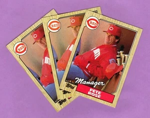 Pete Rose 1987 Topps #393 Cincinnati Reds - 3 Stück Lot - Bild 1 von 3