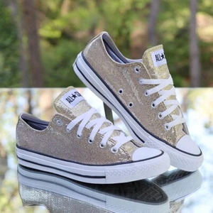 Converse Chuck Taylor All Star Gold Glitter 514253F Women’s Size 8 Custom - Picture 1 of 13