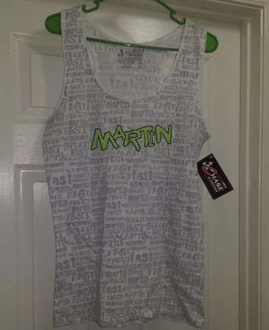 Chase Authentics NWT Womens Gray White Green Martin Tank Top Shirt Blouse Size L Cover