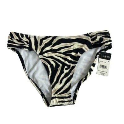Parte inferior de bikini hipster con estampado de cebra 8 marrón Ralph Lauren LRL para mujer nueva con etiquetas 7401 Foto 1 de 4