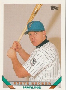 FREE SHIPPING-MINT-1993 Topps Steve Decker #544-PLUS MARLINS BONUS CARDS