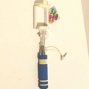 SOLARAY Cell Phone Blue Extendable Pocket Size Selfie Stick Accessories - Picture 1 of 12
